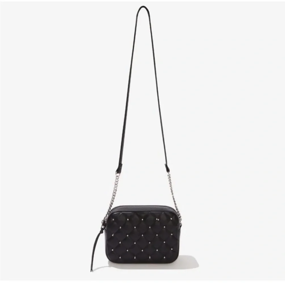 Rebecca Minkoff Top Zip Studded Vegan Black Crossbody New in Package HP - Picture 9 of 13